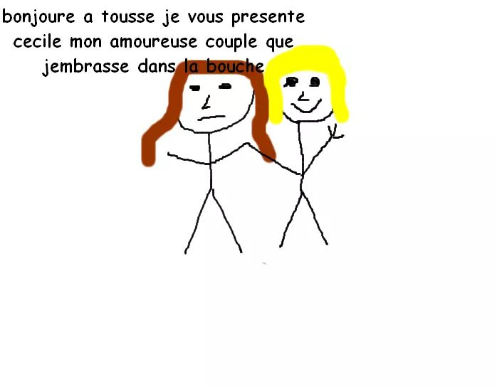 bonjoure a tousse je vous presente cecile mon amoureuse couple que jembrasse dans la bouche